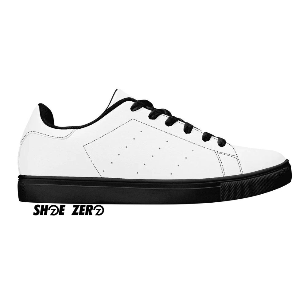 Customizable Low Top Leather Sneakers (Black) | Design your own | Shoe Zero