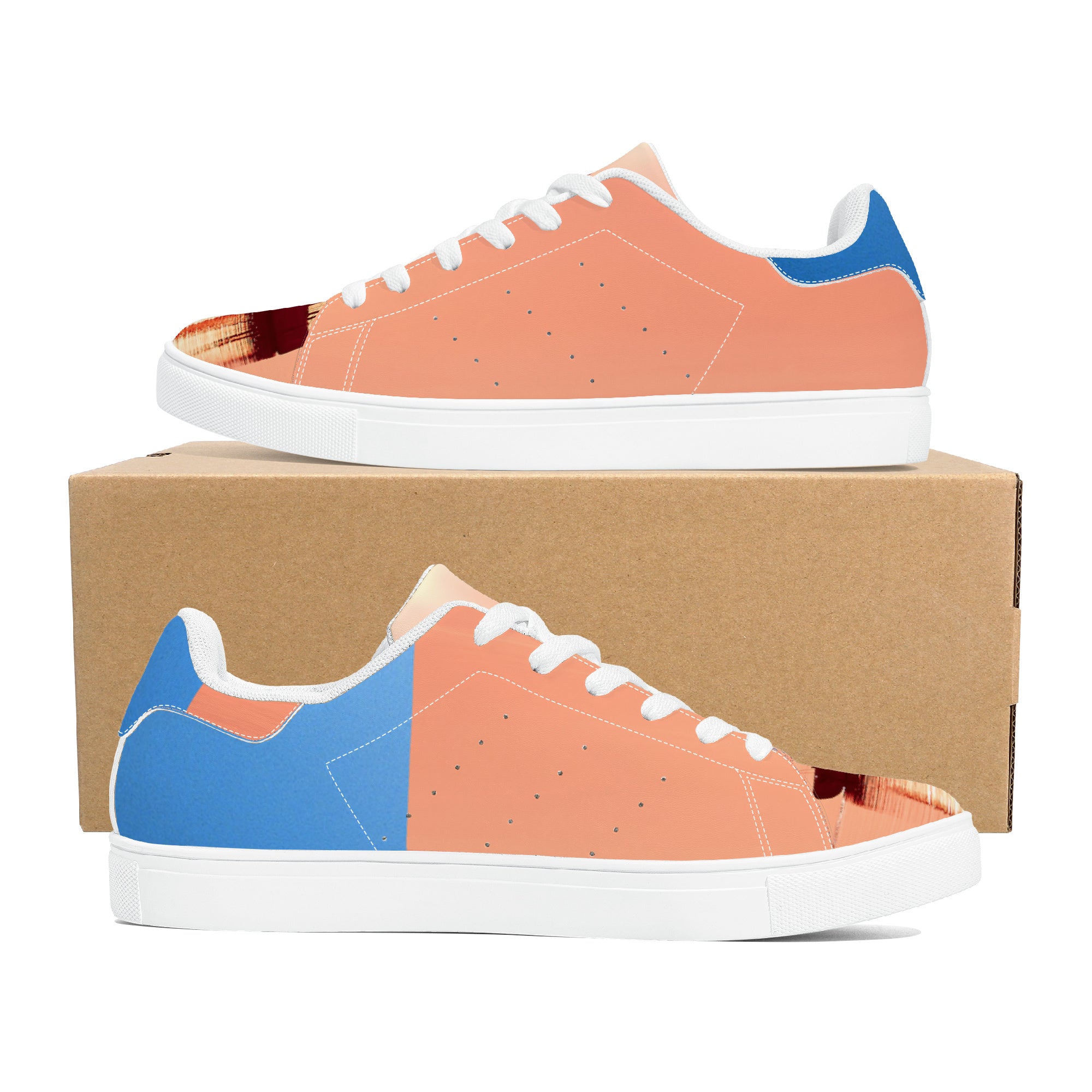 Blue Sail Leather Sneakers | Low Top Customized | Shoe Zero