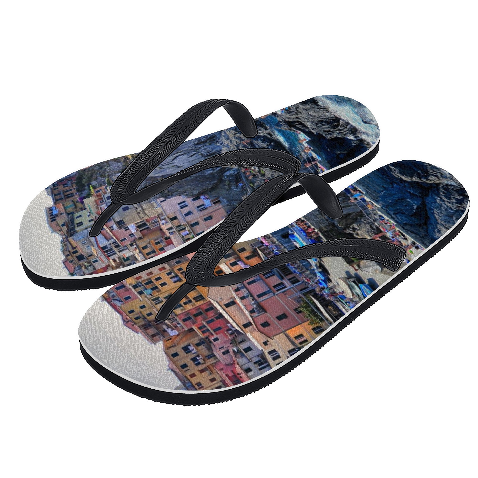 Italy Seaside Town Flip Flops | Sandals Customized | Shoe Zero