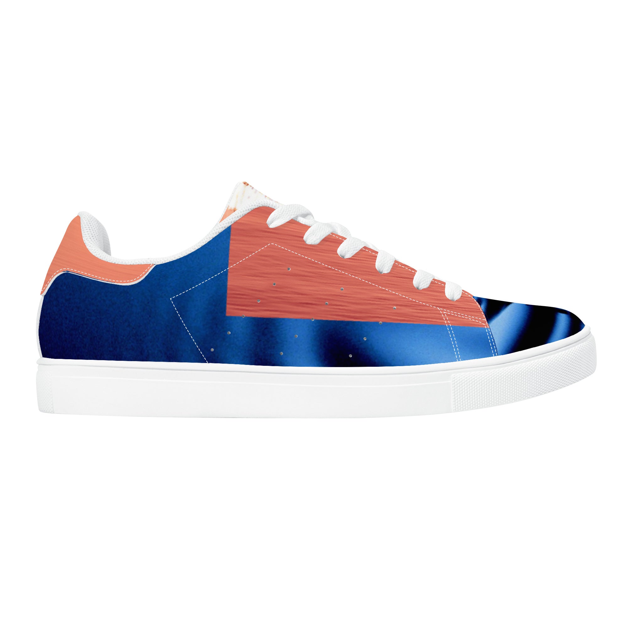 Blue Sail Leather Sneakers | Low Top Customized | Shoe Zero