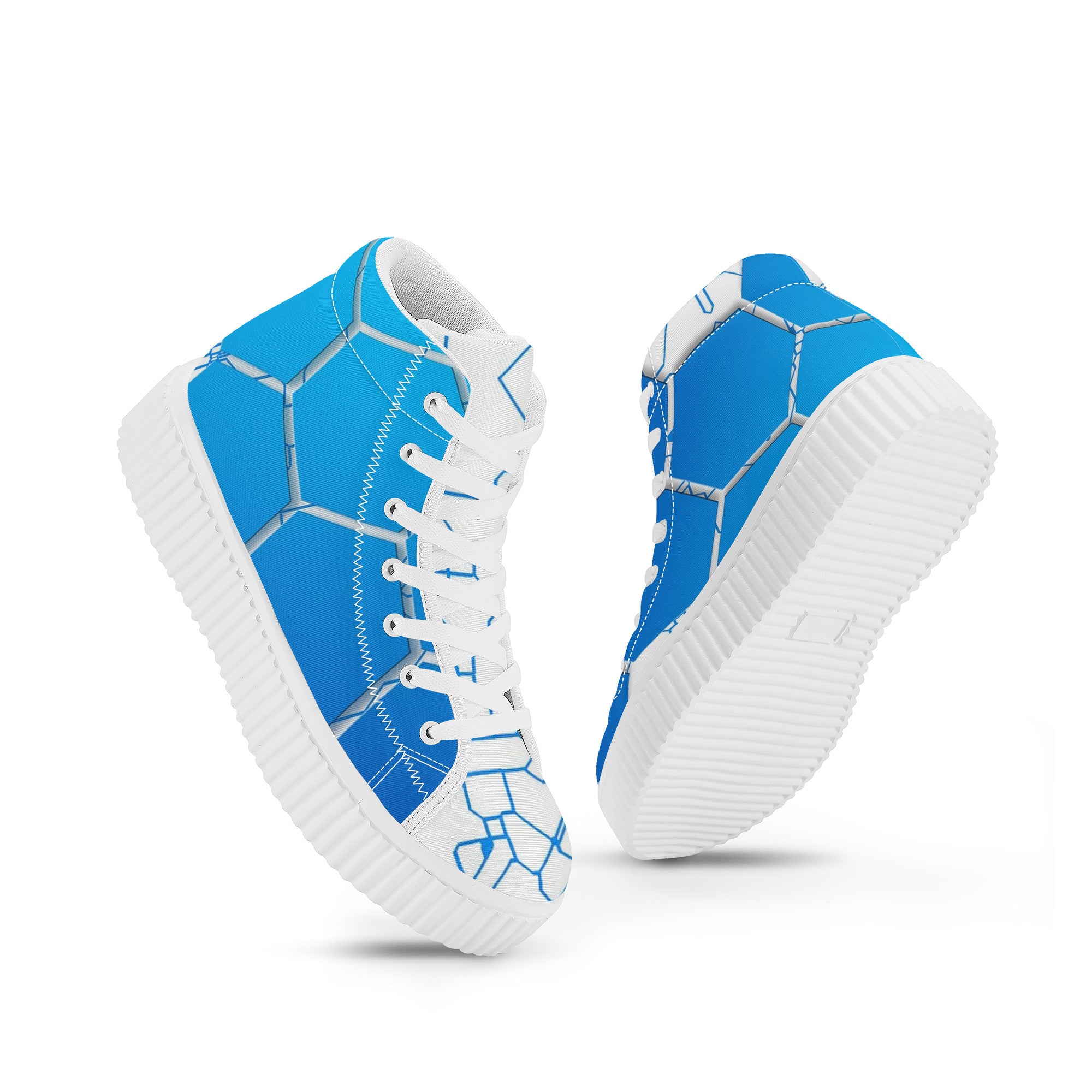 Blue Honey Women's Shoes | High Top Customized | Shoe Zero