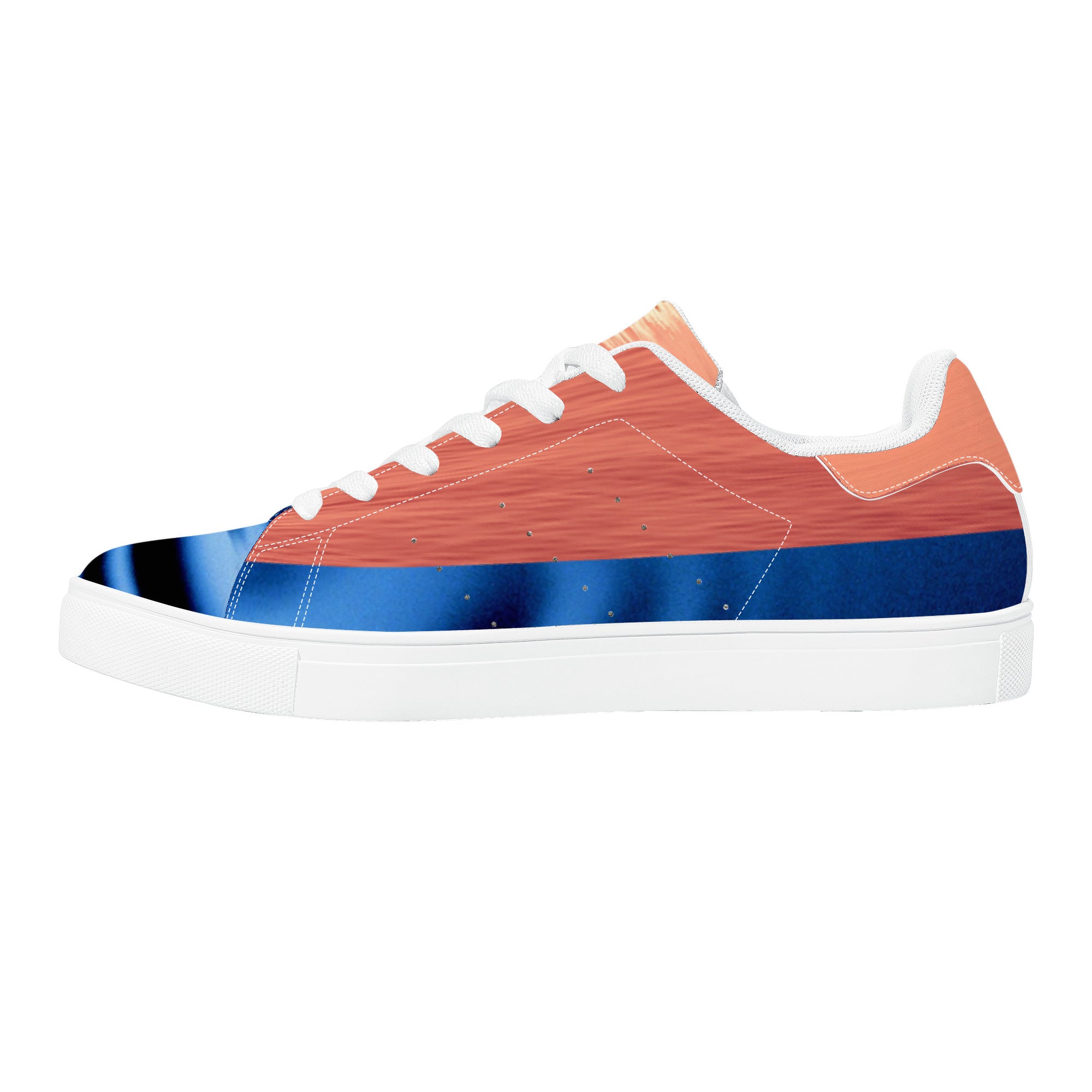 Blue Sail Leather Sneakers | Low Top Customized | Shoe Zero